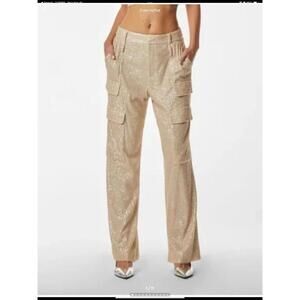 NWT Sanctuary Women's Coastal Sequin Wide Leg Cargo Pant Size Small MSRP $129